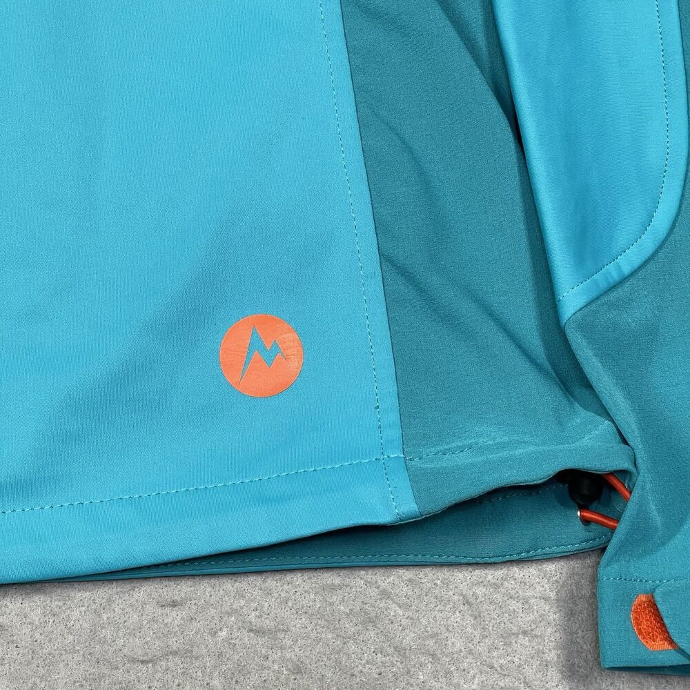 Marmot Jacket Women Large Blue Turquoise Leadville Gore Windstopper Shell Hiking - Picture 10 of 14